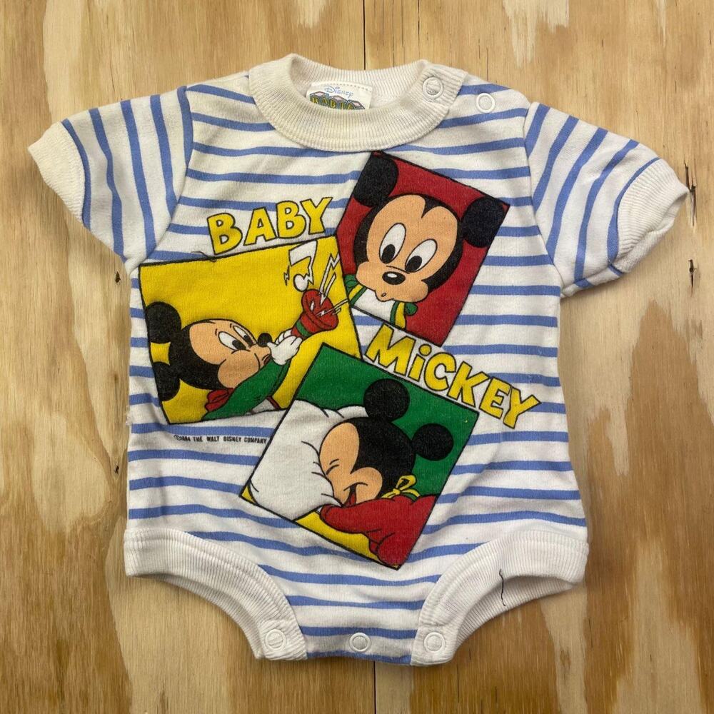 Vintage 1984 Mickey Mouse Baby Bodysuit – 0–3 Months